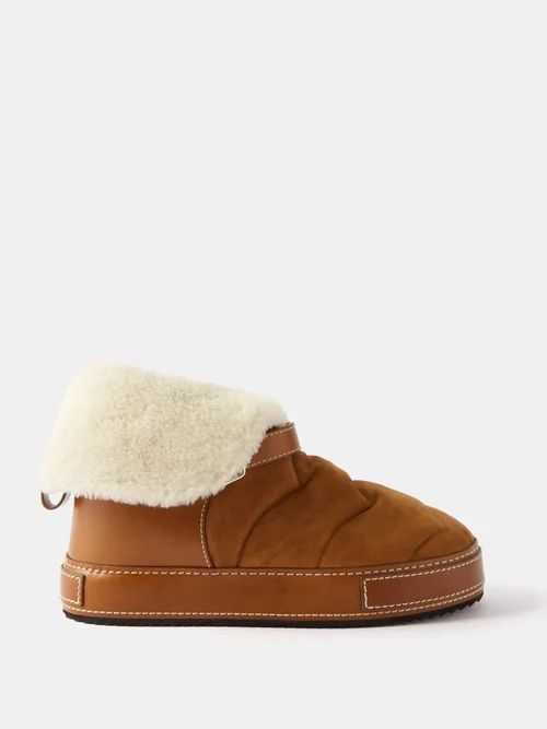 Maxie Shearling Ankle Boots - Womens - Tan