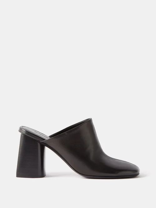 Moon Leather Mules - Womens - Black
