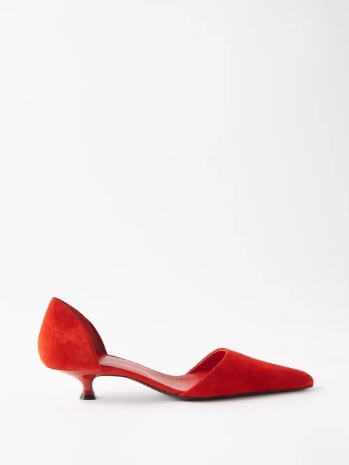 Seville Suede D'orsay Pumps - Womens - Red
