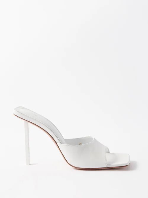 Laura 95 Leather Mules - Womens - White