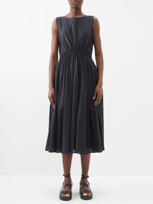 Eclipse Pima Cotton Midi Dress - Womens - Black