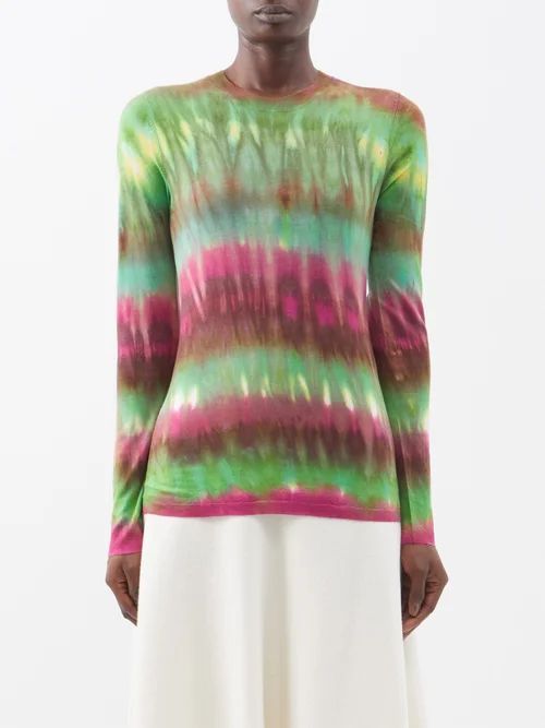 Miller Tie-dyed Cashmere Sweater - Womens - Purple Multi
