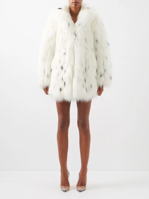 Lynx-spot Faux-fur Coat - Womens - Cream