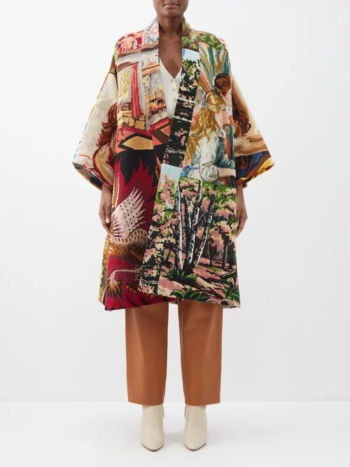 Patchwork Wool-tapestry Coat - Womens - Multi