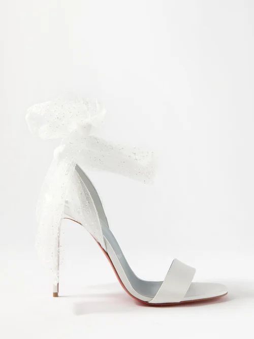 Sandale Du Désert Glittered Tulle Sandals - Womens - Ivory