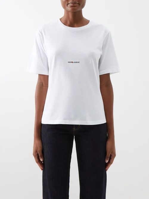 Logo-print Cotton-jersey T-shirt - Womens - White