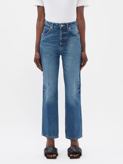 Find Organic-cotton Straight-leg Jeans - Womens - Dark Blue