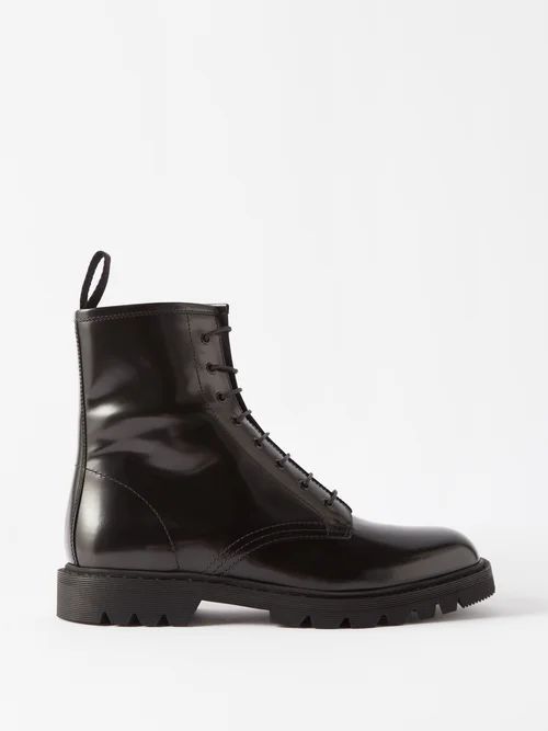 Ranger Polished-leather Lace-up Boots - Womens - Black
