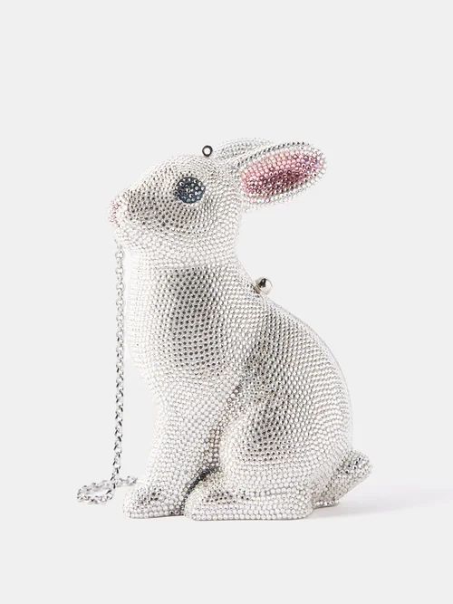 Bunny Ava Crystal-embellished Clutch Bag - Womens - Silver