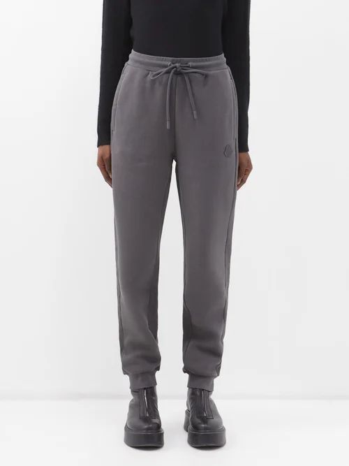 Brushed-fleece Drawstring Track Pants - Womens - Dark Grey