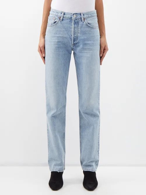 Lana Mid-rise Straight-leg Jeans - Womens - Light Blue
