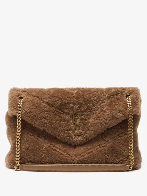 Loulou Medium Quilted Shearling Shoulder Bag - Womens - Brown