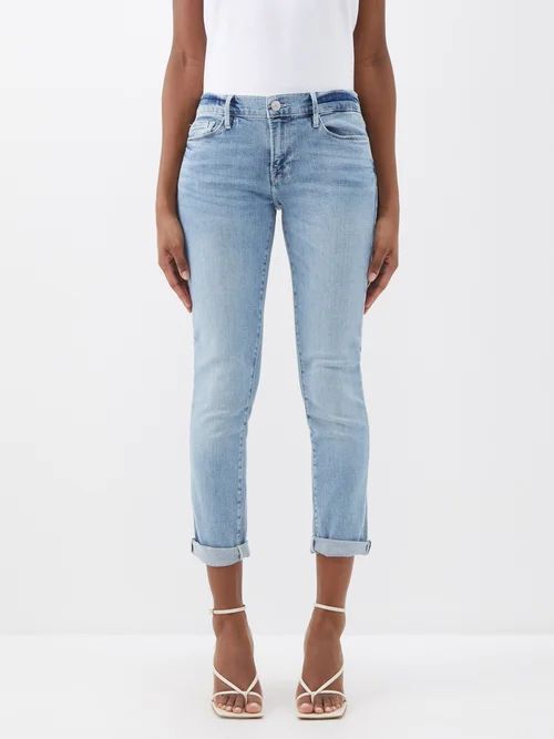 Le Garcon Rolled-cuff Straight-leg Jeans - Womens - Light Denim