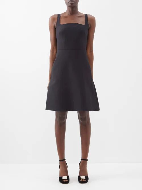Crepe Couture Wool-blend Dress - Womens - Black
