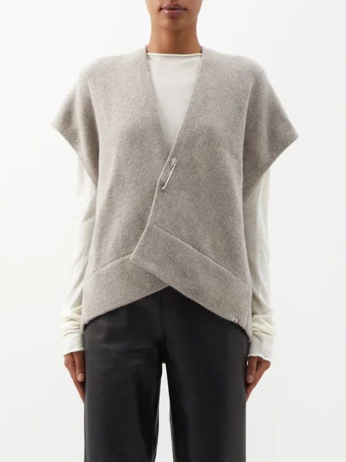 No.228 East Stretch-cashmere Cardigan - Womens - Light Grey