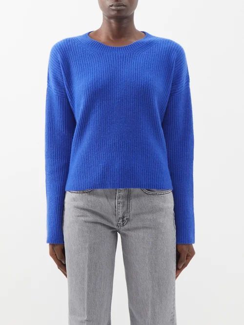 Mini Toujours Ribbed-knit Cashmere Sweater - Womens - Electric Blue