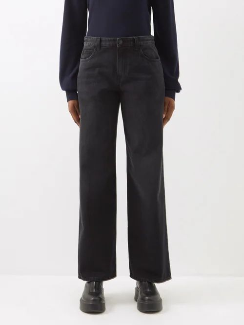 Eglitta Low-rise Wide-leg Jeans - Womens - Black