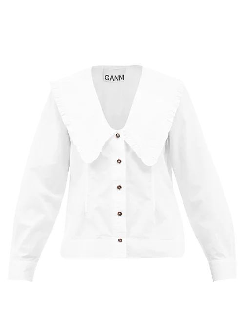 Chelsea-collar Organic-cotton Poplin Shirt - Womens - White