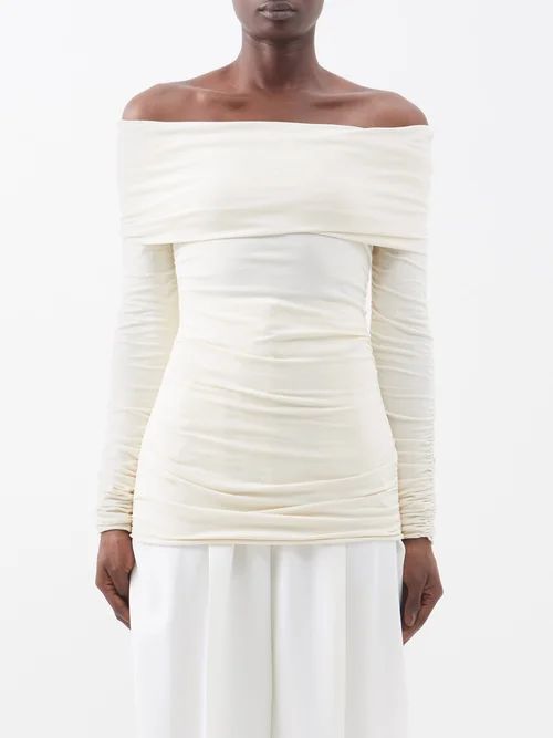 Zuri Off-shoulder Top - Womens - White/ivory