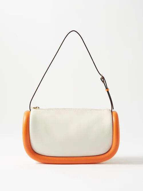 Bumper Bi-colour Leather Shoulder Bag - Womens - White Multi