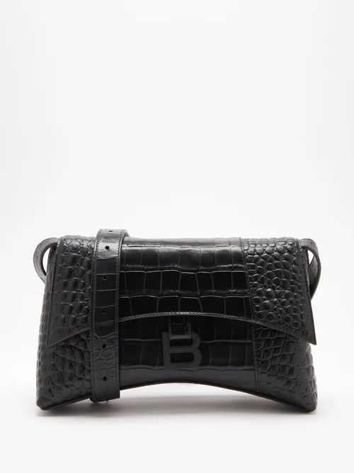 Downtown Xs Crocodile-effect Leather Bag - Womens - Black