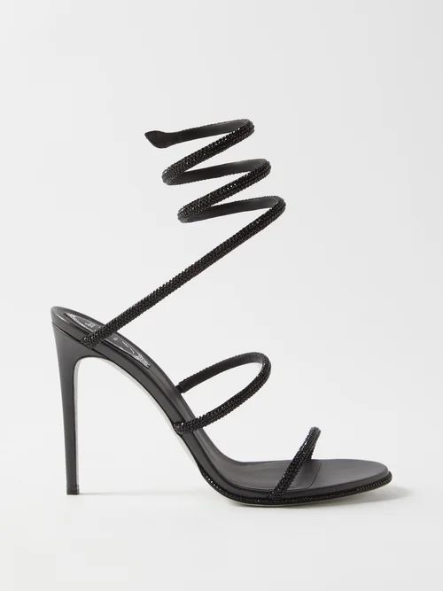 Cleo 105 Crystal-embellished Satin Sandals - Womens - Black