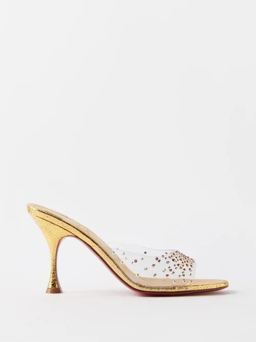 Degramule 85 Crystal-embellished Mules - Womens - Gold
