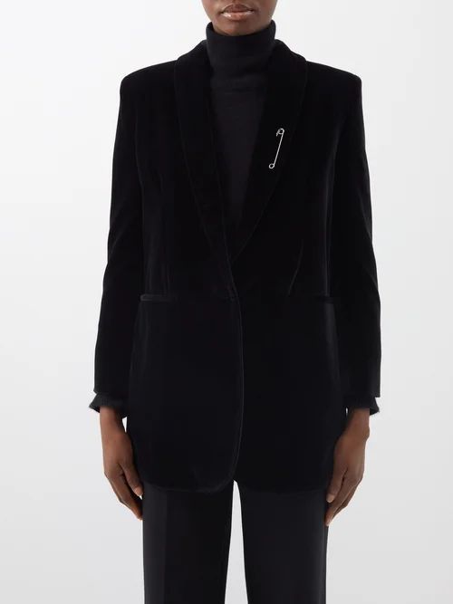 Jerry Velvet Tailored Jacket - Womens - Black