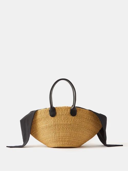 Sophie Leather-trim Straw Basket Bag - Womens - Natural 9501