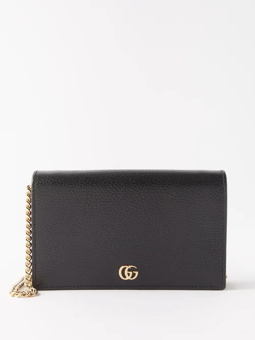 GG Marmont Small Leather Cross-body Bag - Womens - Black