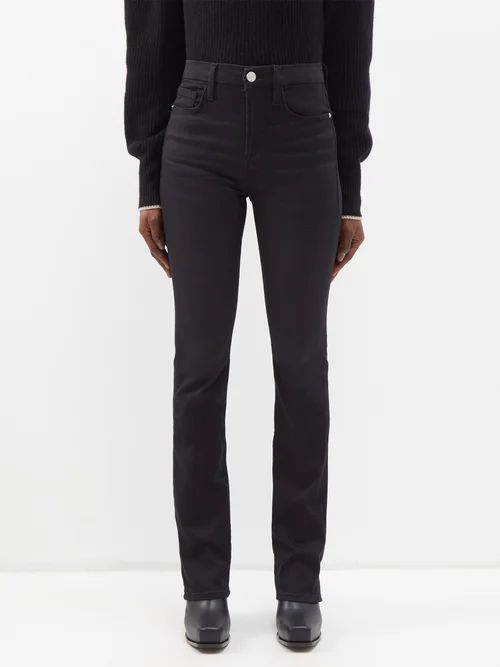 High-rise Slim-leg Jeans - Womens - Black