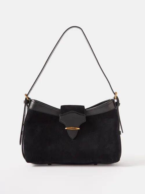 Botsy Suede And Leather Shoulder Bag - Womens - Black
