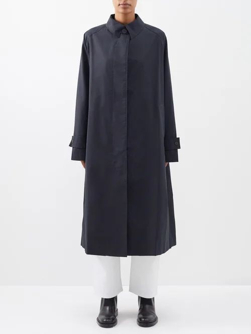 Holin Cotton-blend Mac Coat - Womens - Navy