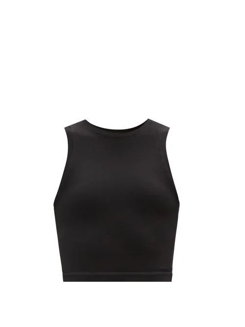 Prism² - Luminous Ribbed Stretch-jersey Tank Top - Womens - Black