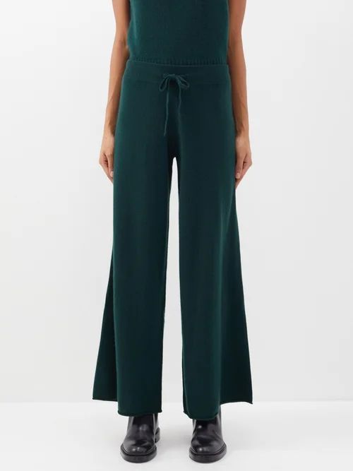 Sierra Wide-leg Cashmere Trousers - Womens - Green