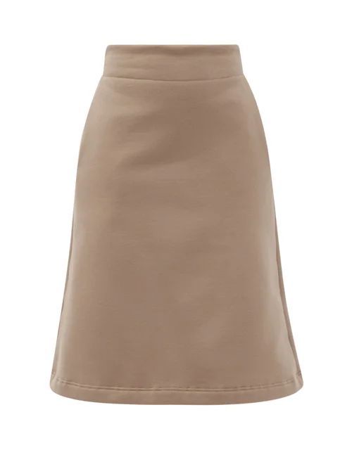 Vaara - Katie Panelled Cotton-blend Jersey Skirt - Womens - Beige