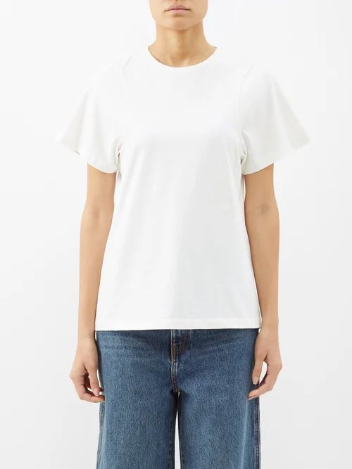 Crew-neck Organic-cotton T-shirt - Womens - Off White