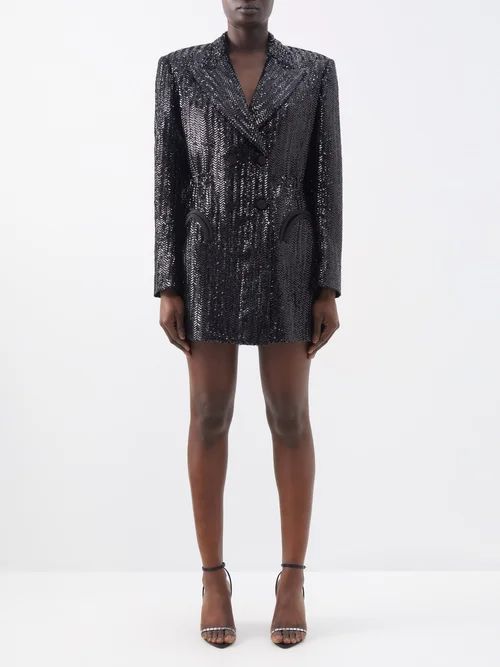 All About You Anyway Sequinned Blazer Dress - Womens - Black