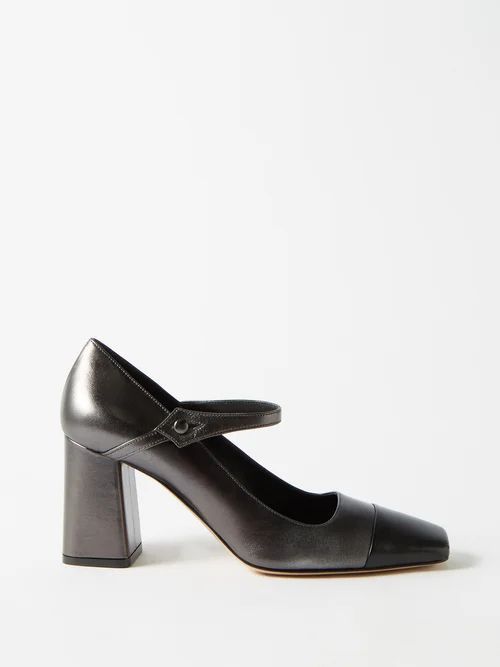 85 Leather Mary Jane Pumps - Womens - Black