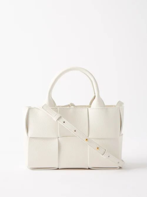 Arco Mini Intrecciato-leather Tote Bag - Womens - White