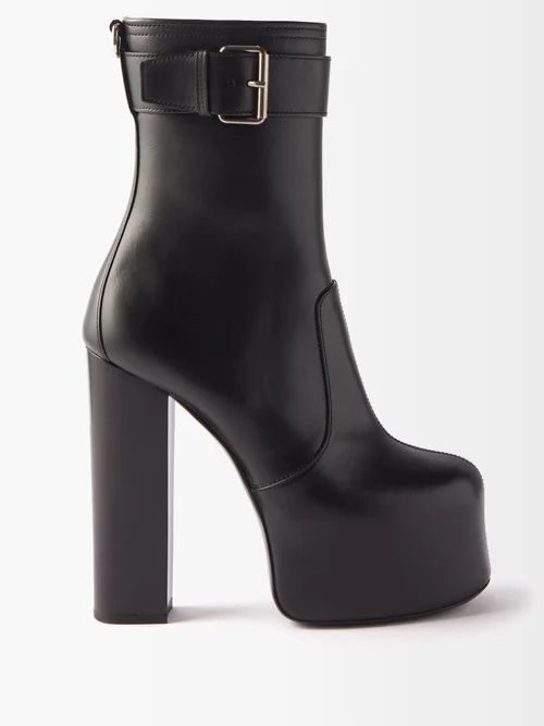 Cherry 95 Leather Platform Boots - Womens - Black