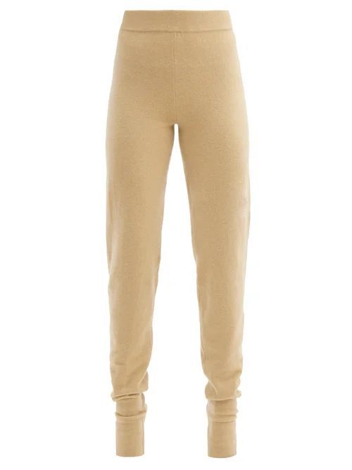 Tapered-leg Stretch-cashmere Track Pants - Womens - Camel
