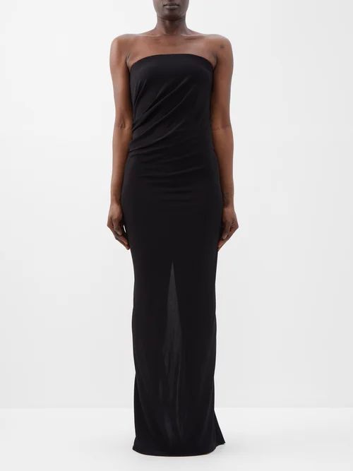 Strapless Jersey Maxi Dress - Womens - Black