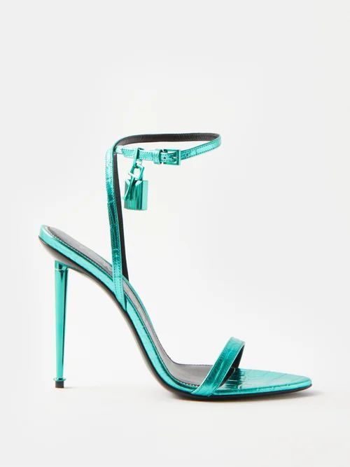 Naked 105 Metallic-leather Sandals - Womens - Turquoise