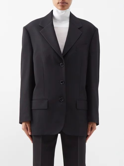 Juylie Single-breasted Canvas Suit Jacket - Womens - Black