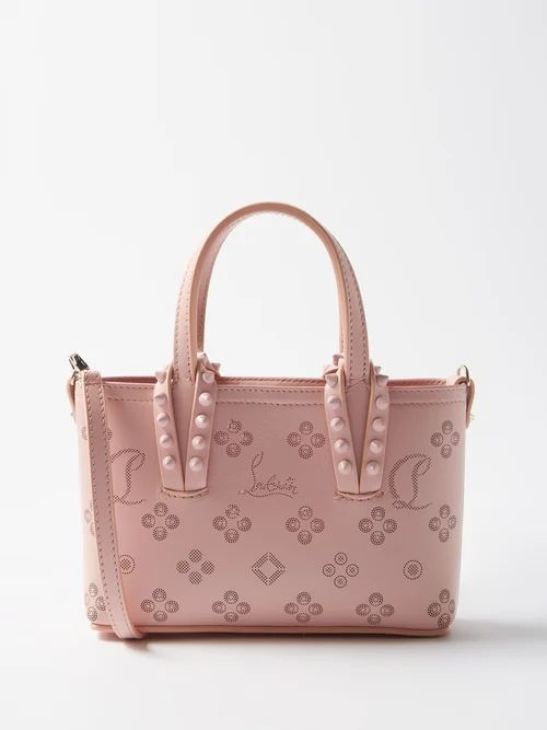 Cabata Perforated-leather Mini Tote Bag - Womens - Light Pink