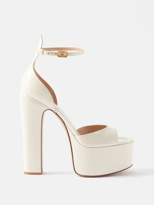 Tan-go 155 Patent-leather Platform Sandals - Womens - White