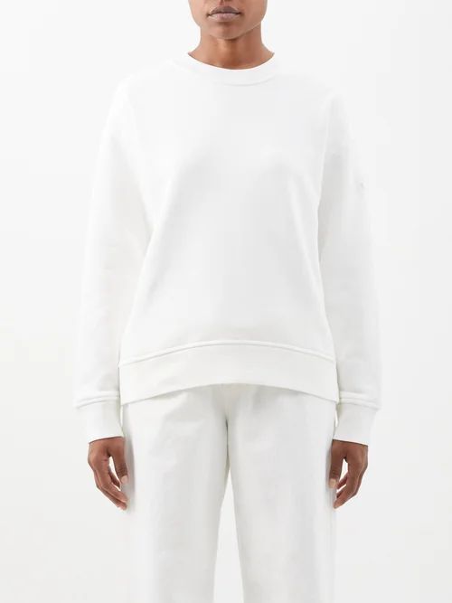 Logo-print Cotton-jersey Sweatshirt - Womens - White