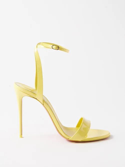 Loubigirl 100 Patent-leather Sandals - Womens - Yellow