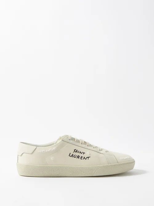 Court Classic Canvas Trainers - Womens - White